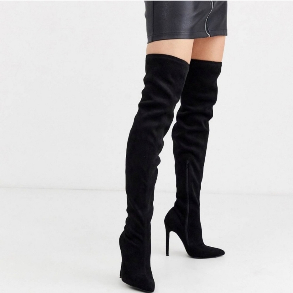ASOS Kendra Stiletto Thigh High Boots in Black